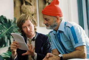 Wes Anderson dando indicaciones a Bill Murray