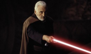 Christopher Lee, como conde Dooku en Star Wars